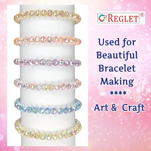 Image of 960 Pcs Multi Faceted Rainbow Crystal Beads for Jewellery Making Kit - Beads for Bracelet Making Kit - Beads for Craft - Acrylic - Multicolour - 180g, 8mm