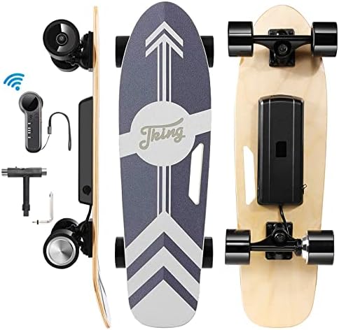 Tooluck 27.5" Electric Skateboards with Remote, 350W Motor E-Skateboard, 12.4 MPH Top Speed Electric Longboard, 8 Miles Max Range, 220 lbs Max Load Electric Skateboard for Adults, Youth