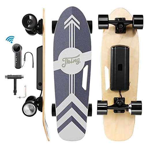 Tooluck 27.5" Electric Skateboards with Remote, 350W Motor E-Skateboard, 12.4 MPH Top Speed Electric Longboard, 8 Miles Max Range, 7 Layers Maple Electric Skateboard for Adults, Youth