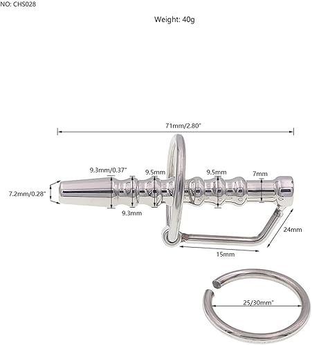 Miniatura 15 de Masturbación masculina Metal choque eléctrico enchufe uretral anillo estirable del pene conjunto de choque eléctrico