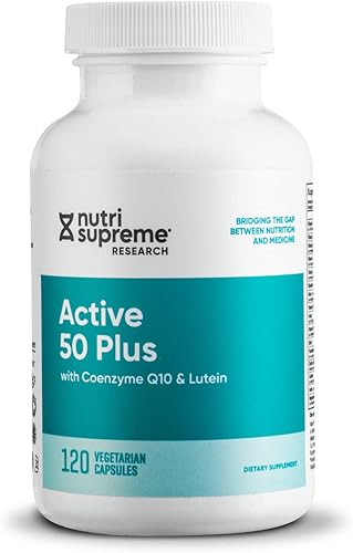 Nutri Supreme Active 50 Plus, CoQ10, luteína, ALA y cúrcuma, fórmula avanzada para un envejecimiento saludable y vitalidad, 120 cápsulas vegetales