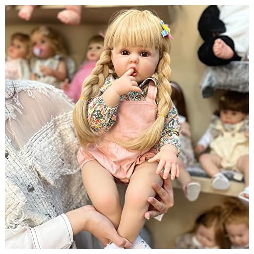 Reborn Småbarnstjejdocka 60 cm Naturtrogen gosig prinsessa Blont hår Bruna ögon Babydocka Barn Födelsedagspresent Samlarleksak