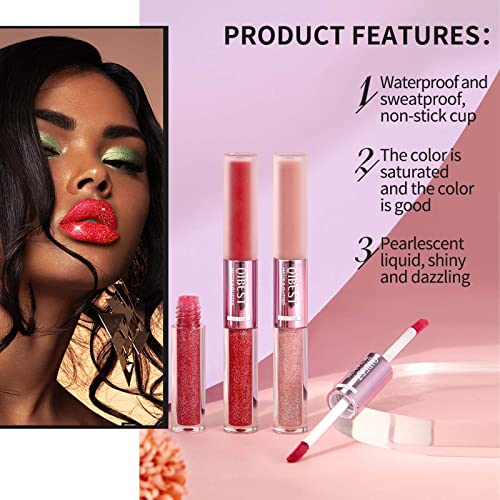 Aseawave 6Pcs Matte Liquid Lipstick + 6Pcs Glitter Lip Gloss, 2 In 1 24 Hour Long Lasting Red Matte Lipstick With Metallic Shimmer Sparkle Lipgloss For Women #TOP1