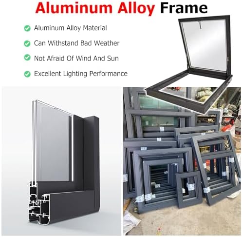 Large Egress Roof Window & Skylight, Tempered Glass 26x38in (66x96.5cm), Ideal for Attics, Sun Rooms & Barns, Enhances Indoor Natural Light & Views