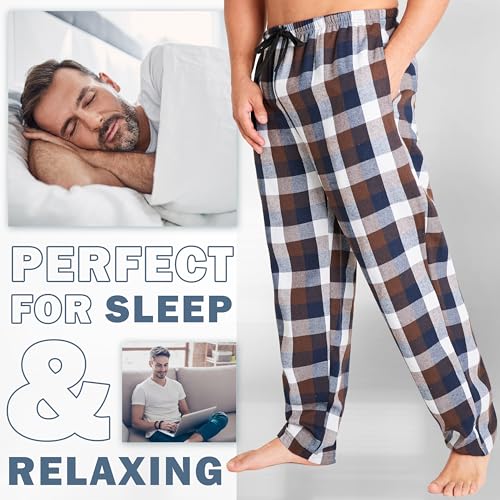 Image of Get Trend 2-Pack Pajama Pants for Men, Teens, M-3XL Lounge Bottoms for Sleepwear, Soft PJ Pants with Pockets, Gifts for Men