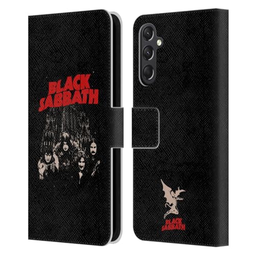 Image of Head Case Designs Officially Licensed Black Sabbath Red Logo Key Art Leather Wallet Case Compatible With Samsung Galaxy A24 4G / M34 5G