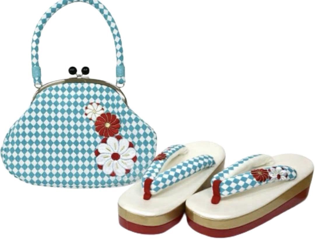 草履バッグセット 着物 振袖 成人式 厚底 ヒール草履 uzouri94-2 和装