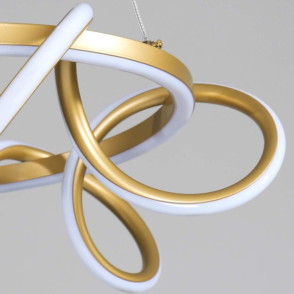 Led 90W Ceiling Chandelier Light Quality Aluminum Suspension Lamp Modern Hanging Lighting Fixtures Acrylic Indoor Decor Kitchen Island Drop Light for Living Room Bedroom Gold,White Light