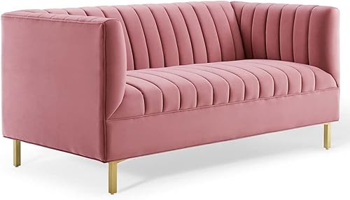 Modway Shift Channel - Sofá biplaza, color rosa polvoriento disponible en Yaxa Peru