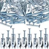 PAGOW 60 Pcs Self-Drilling Anchors, Anchors and Screws for Heavy Duty, Metal Screw Anchors Kit, No Drill and Holes in Wall (1.18''+1.38''+1.57'', Silver)
