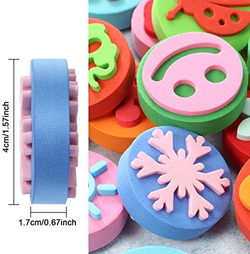 Outus 24 Pieces EVA Painting Sponges Foam Painting Stamper Double-Side Sponge Stamper Paint Drawing Sponges for Crafts DIY, Assorted Shapes