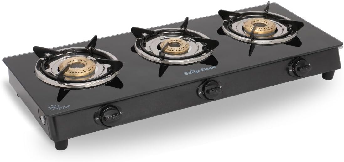 Surya Flame Lifestyle LPG Gas Stove 3 Burner