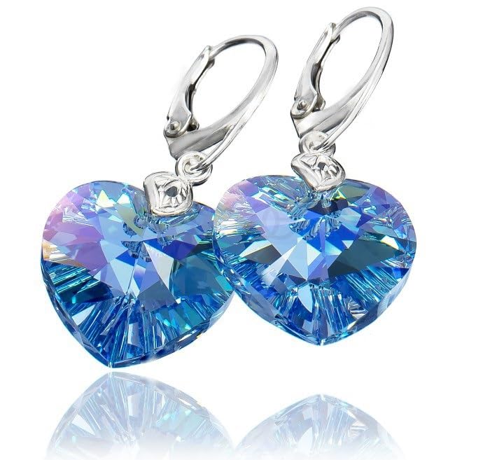 Boucles d'oreilles cœur saphir bleu pour sublimer vos soirées