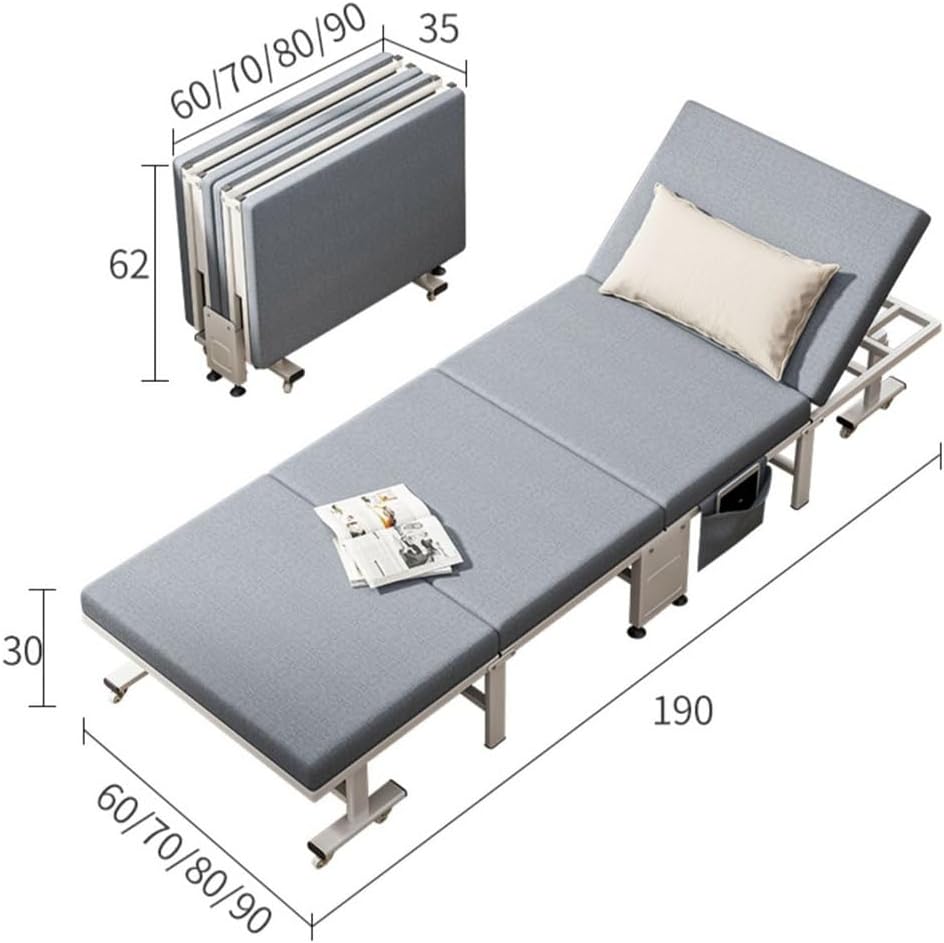 Folding Bed Single Reinforced Quadruple Latex Nap Portable Adult Office Siesta Artifacts(80cm)