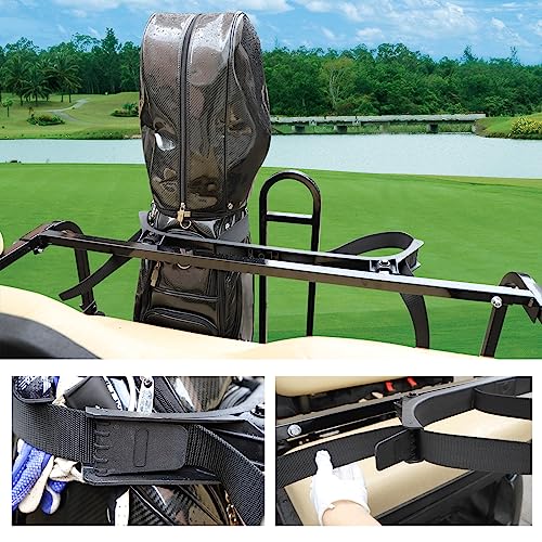 Roykaw Golf Cart Bag Holder Bracket For Rear Seat, Fits Ezgo Club Car Yamaha - No Drilling Required/Easy Disassemble Design, Just Only Fit 1.0" Square Tube Frame #TOP3