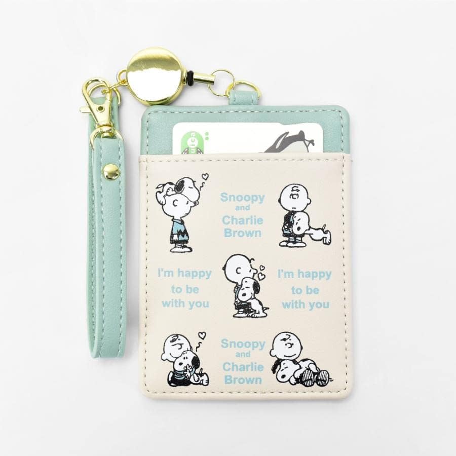 SNOOPY(スヌーピー) Women Single Pass Case with Reel CB Hug, Ivory (SPZ-2852), One Size
