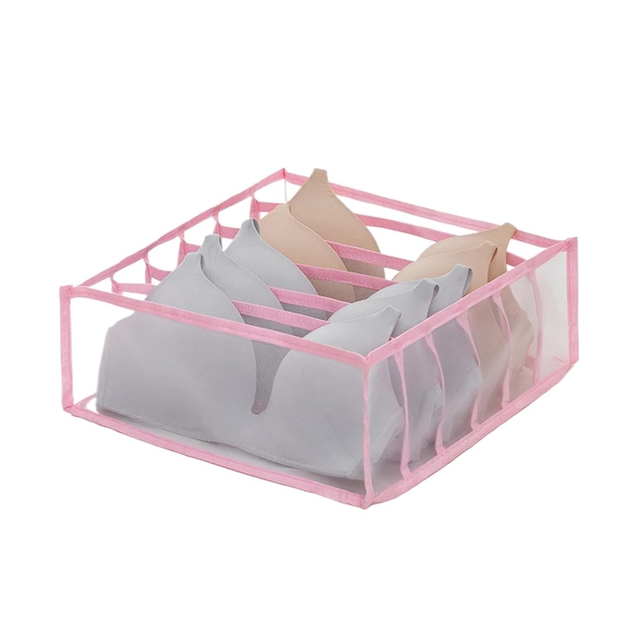 GYTTDERFL Sock Organiser Closet Organizer For Underwear Socks Home Cabinet Divider Storage Box Drawer Organizers Bra(Pink 6 grids)