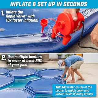 GoFloats V2 Inflatable Solar Pool Heaters for Affordable Pool Heating and Insulation - 3 Pack