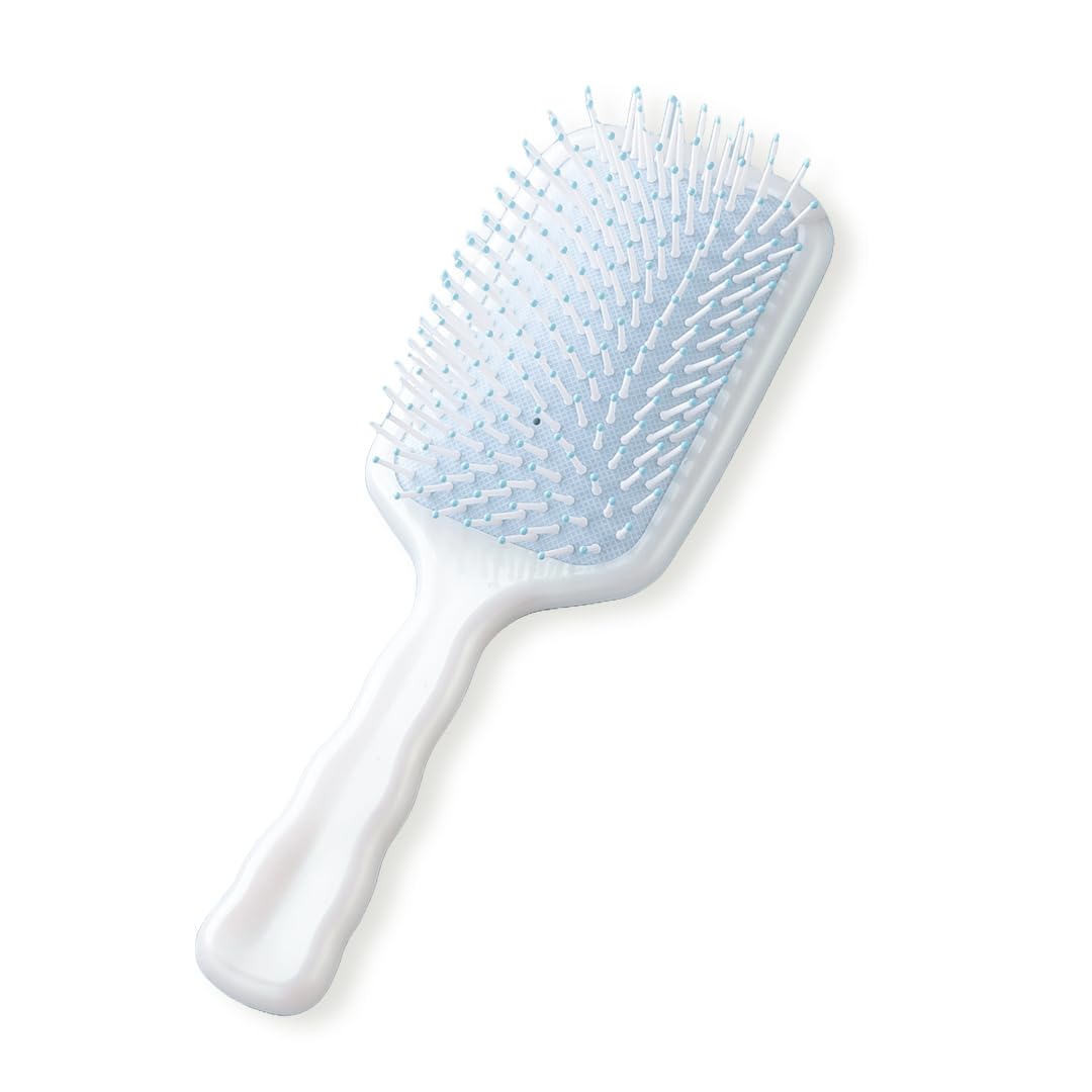 rey Naturals Detangle Hair Brush | Flexible Bristles | Paddle Brush with Cushioning for Smoothening out Curls, Straightening and Styling Hair|Wet & Dry Hair Detangling (Blue) | Comb for women and Men