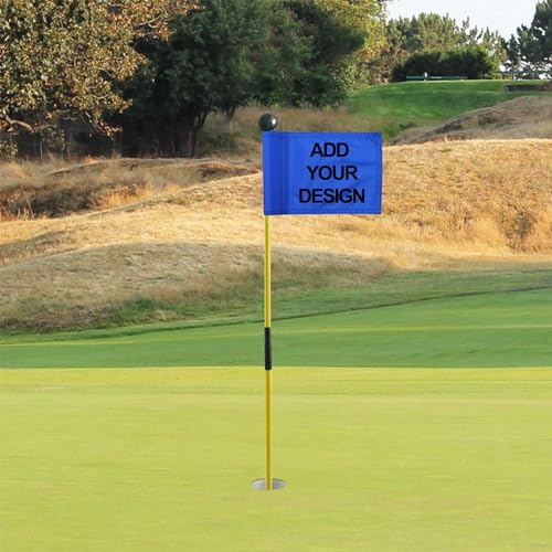 Generic Custom Personalized Golf Plaid Flags, 600D Nylon Double-Sided Mini Pin Flag with Tube Inset, Mini Practice Putting Green Flags for Yard - Thumbnail 2