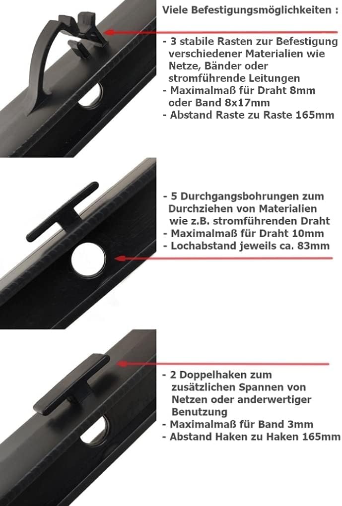 20 Stück Isolatoren Für Doppelstabmattenzaun - Elektrozaun Zubehör Als Überkletterschutz