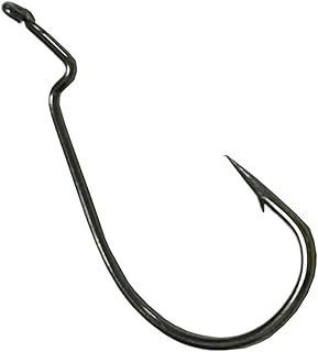 Luengo 100pcs Jig Fishing Hooks Wide Gap Offset Worm Hooks Set Fishing Hook for Bass Fishing