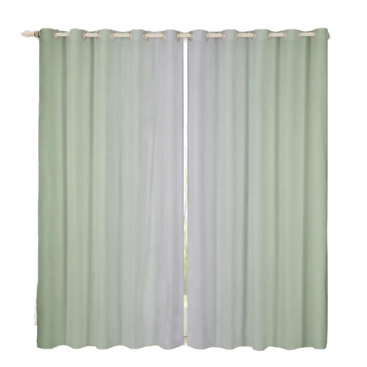 Homewish Greyish White and Sage Curtains for Bedroom,Rainbow Ombre Blackout Curtains Aesthetic Living Room Decor,Gradient Colorful Curtains & Drapes Abstract Window Curtain 2 Panels 46x54