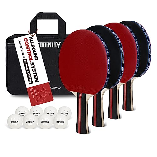 Zttenlly Ping Pong Paddles Set Of 2 Or 4 With Balls & Storage Case | Better Control | Sticky Inverted Rubber | Table Tennis Paddles Set For Indoor & Outdoor Games #TOP7