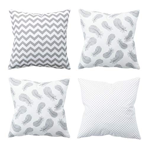 Amilian 4er Set Dekokissen 40x40 Mit Füllung Und Bezug - Dekoratives Kissen Für Balkon, Couch, Sofa, Wohnzimmer - 16x16 Inch