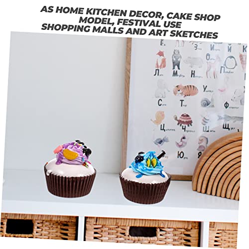 Garneck 6 Pçs Modelo De Bolo De Cupcake Pão Artificiales Para Bolos De Frutas Ornamentos Para Crianç