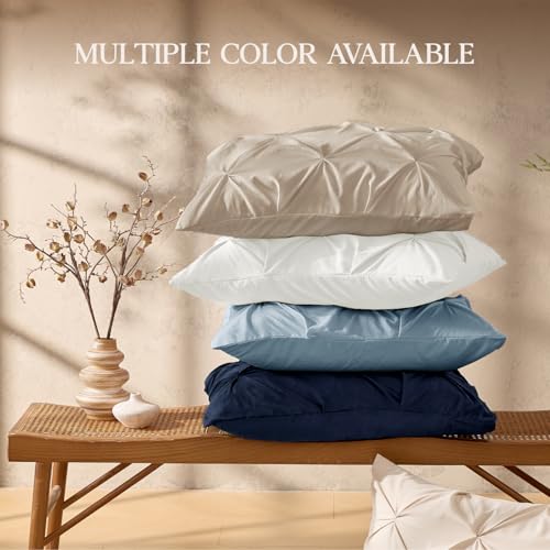Andency Queen Pinch Pleat Ivory Comforter Set 3 Piece Bedding by Andency - Used condition - Image 8