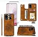 LMDAMZ for Galaxy S20 Ultra 6.9 Inch Wallet Case with Card Holder, Mandala Embossed Faux PU Leather with Wrist Strap Double Magnetic Clasp Case Flip Back Wallet Case with Stand Function (Brown)