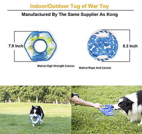 IOEN 10 Pack Durable Dog Chew Toys for Medium Large Dogs/Aggressive Chewers,No Stuffing Squeaky Plush Dog Toy,Dog Power Teething Rubber Bone Toys,Tough Dog Rope Toys(Multi-Colored) (10 Pack) - Thumbnail 5