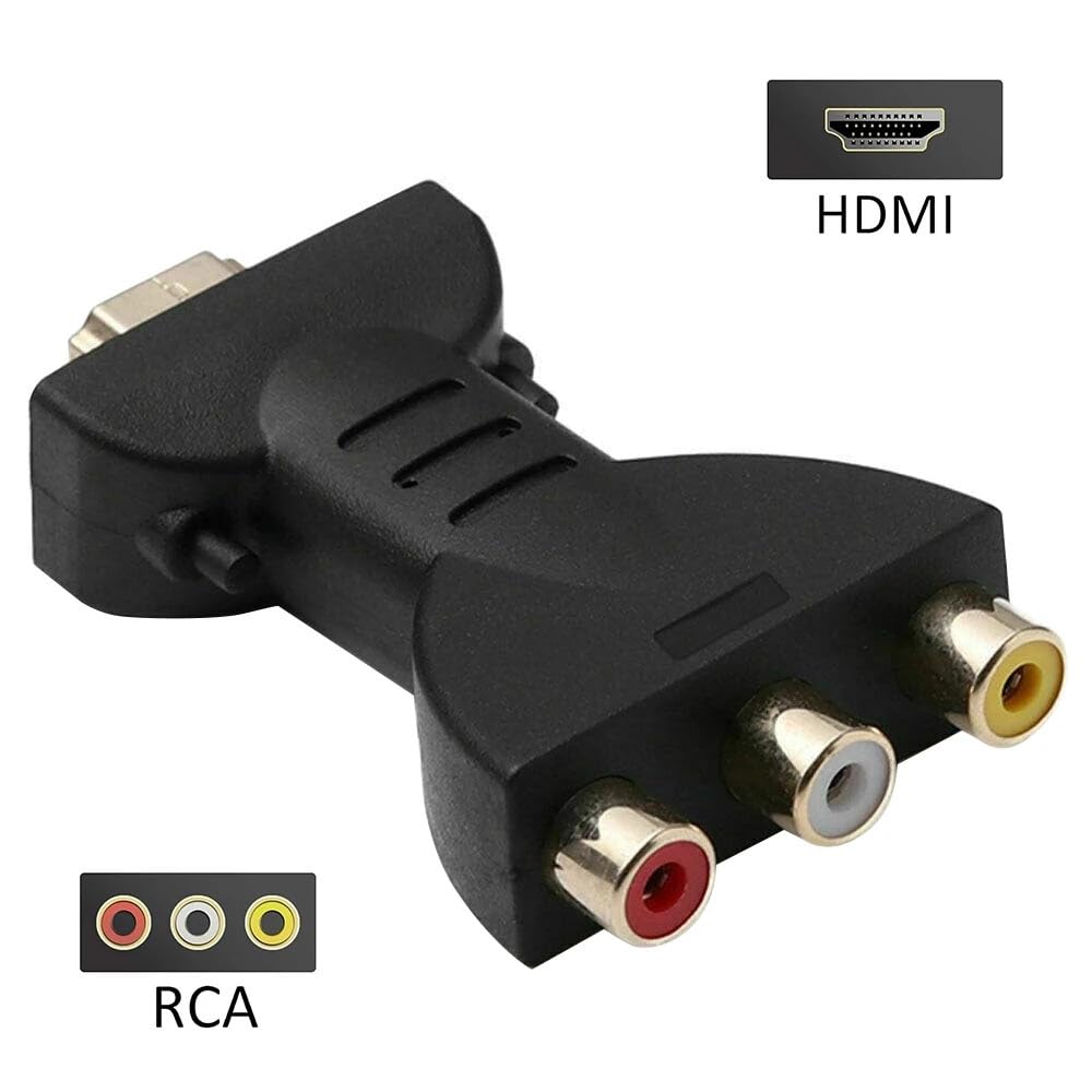 HDMI to 3RCA AV Adapter Male to Female Converter for HDTV DVD