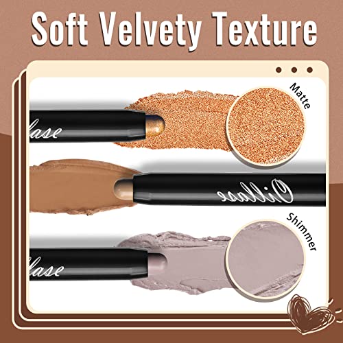 12 Pcs Eyeshadow Stick Sets With Smudge Proof Eyeshadow Primer Base, Waterproof Glitter Eyeshadow Pen With Soft Brush, Cream Eye Shadow Stick Makeup, Shimmer And Matte Eyeshadow Pencil Crayon (4Pcs-Nude) #TOP4