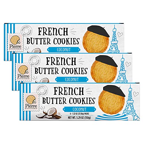 Pierre Biscuiterie French Butter Cookies With Coconut 5.29 Ounce Box (Pack Of 3) #TOP1