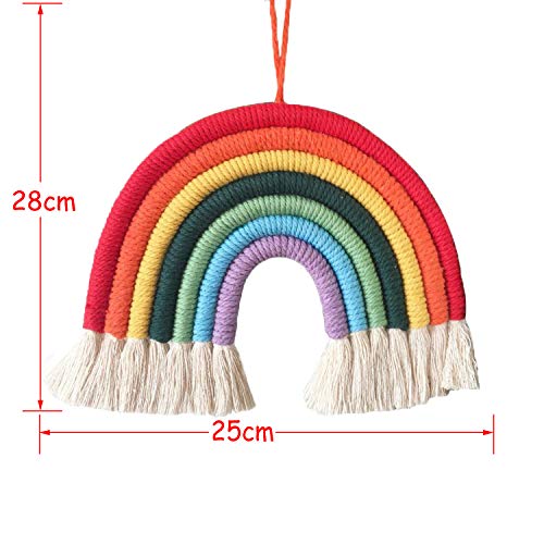 Ventercess Rainbow Wall Hanging,7 Colors Hand Woven Hanging Macrame Tapestry Decoration Tassels Shaped Hangings For Home Room Decor Beautiful Apartment Dorm Girls Gift Multicolor #TOP1