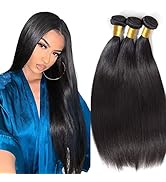 Brazilian Straight Human Hair Bundles 22 24 26 inches 3 Bundles 100% Unprocessed Virgin Straight ...