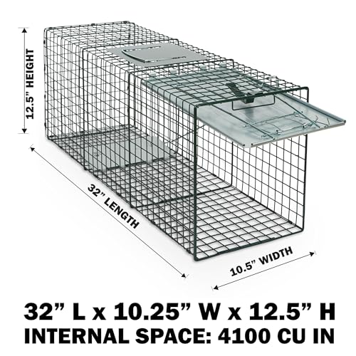 Humane Way Sentinel 32 Inch + 24 Inch Live Animal Trap Combo Pack - No Assembly Required - Raccoons, Cats, Groundhogs, Opossums, Rabbits, Squirrels - Thumbnail 2