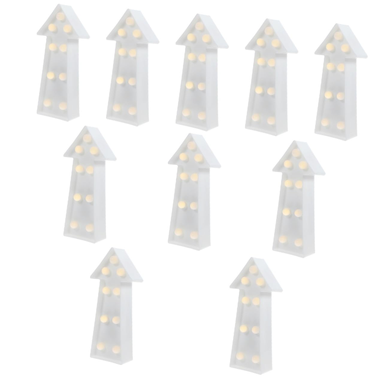 jojofuny 10 Piezas luz de señal de flecha led lights lamparas led cartel de marquesina señal de neón de la batería emblemas decoración marquesina iluminada luz de flecha llevada dirigió 3d