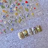 Embossed Sunflower Nail Art Sticker Small Daisy Little Wild Flower Nail Art Sticker Self-Adhesive Sp