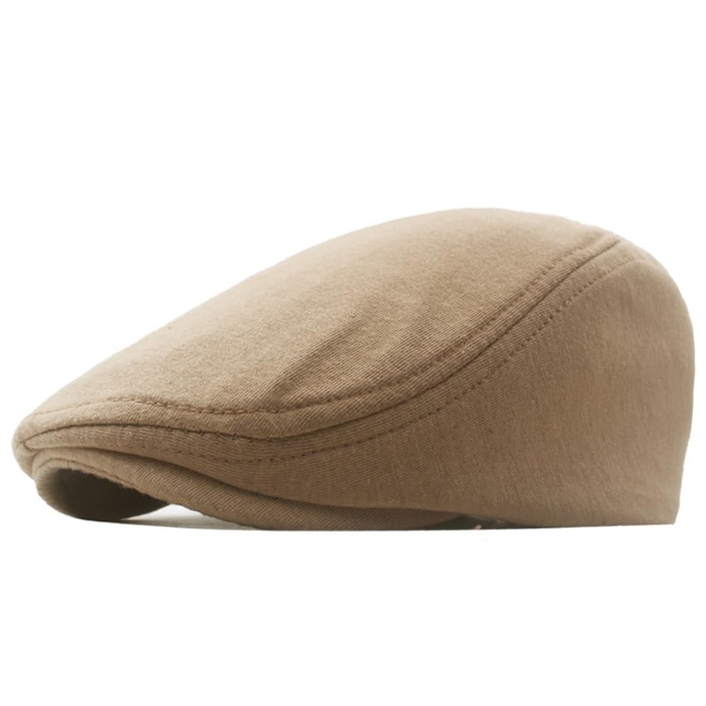 Khaki Adjustable Newsboy Cap Tweed Beret Wind Duck Tongue Cap Forward Cap