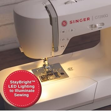 SINGER C7290Q Sewing & Quilting Machine, Metal Plastic, White