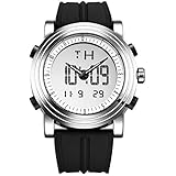 SINOBI Digital Watch for Men Sports Watch with Alarm Stopwatch Men's Watches (Silver case&Black Band)