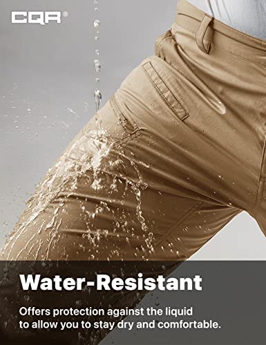 Cqr Men's Cool Dry Tactical Pants, Water Resistant Outdoor Pants, Lightweight Stretch Cargo/Straight Work Hiking Pants, Runyon Cargo Coyote, 32W X 30L #TOP7