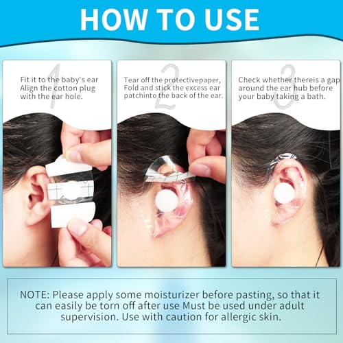 60 Stück Baby Wasserdicht Ohr Aufkleber, Ultradünne Transparente Ohrabdeckungen, Ohrenschutz Schwimmen Kinder Zum Schwimmen, Baden Und Anderen, Fersenblasenschutz Einweg-Gehörschutz Ohr Aufkleber