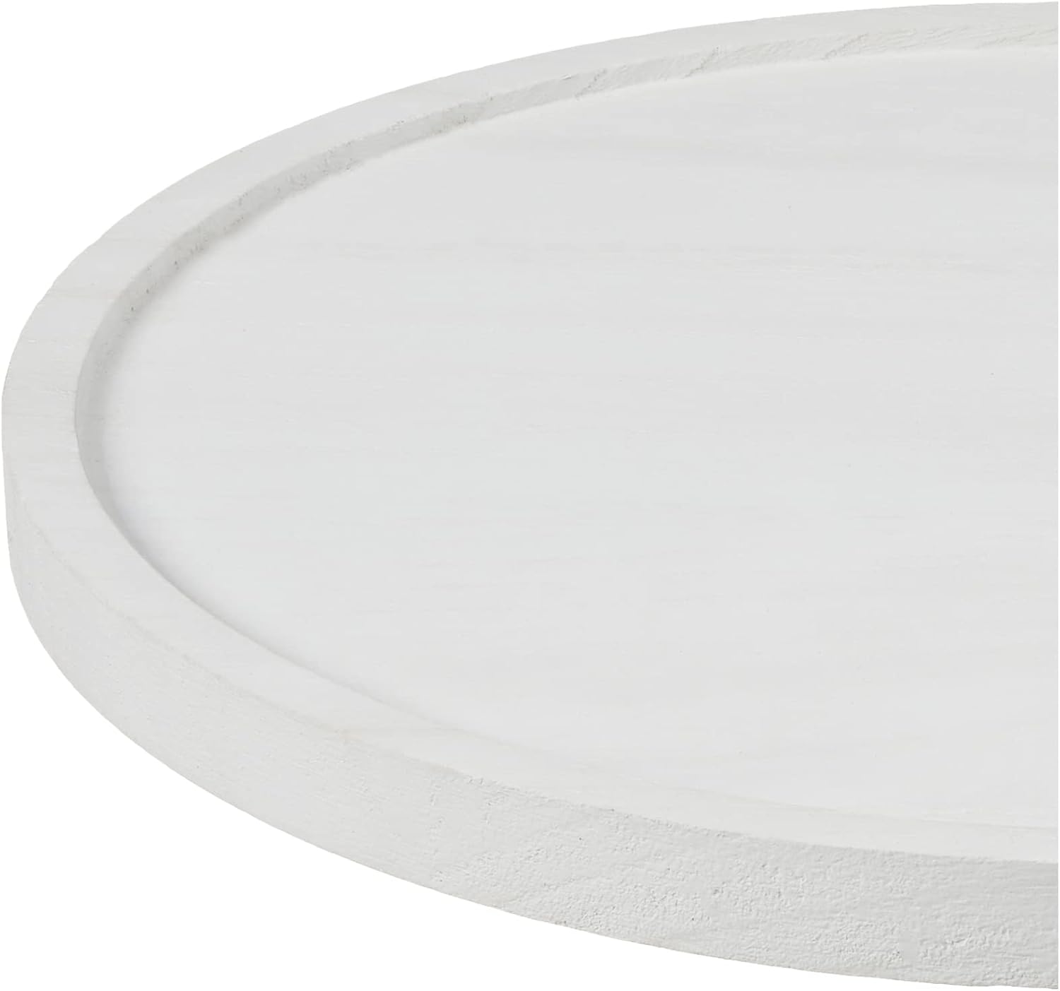 iDesign Renewable Paulownia Wood Collection Turntable Organizer, 10.5" x 1.19" x 10.5", White Wash