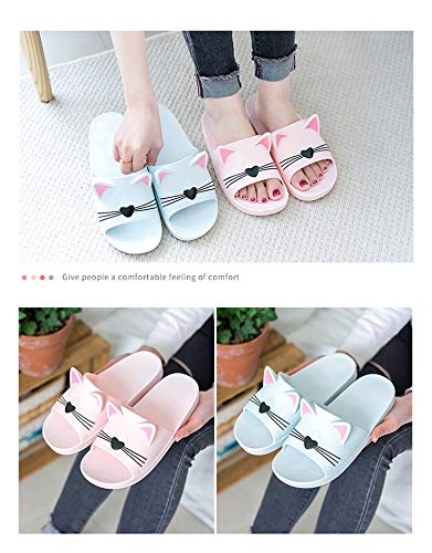 Women's Cute Cartoon Animal Ears Non-Slip Shower Sandals Bathroom Soft Slipper Cat Ears Couples Shoes #TOP1