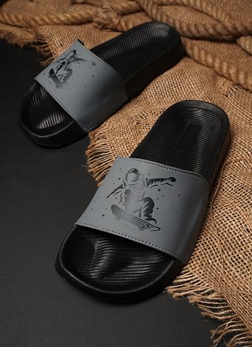 Image of PERY-PAO Sliders Grey, Black, White Stylish Flip Flop & Slippers