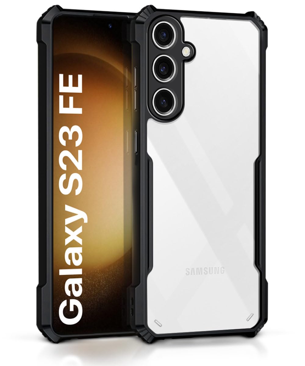 WOW IMAGINE Shock Proof Clear Protective Back Case for Samsung Galaxy S23 FE - AirEDGE Technology | 360 Degree Camera Protection | Transparent Hybrid Back Case Mobile Cover - Black (B0CGM3GDK2) Amazon Price History, Amazon Price Tracker